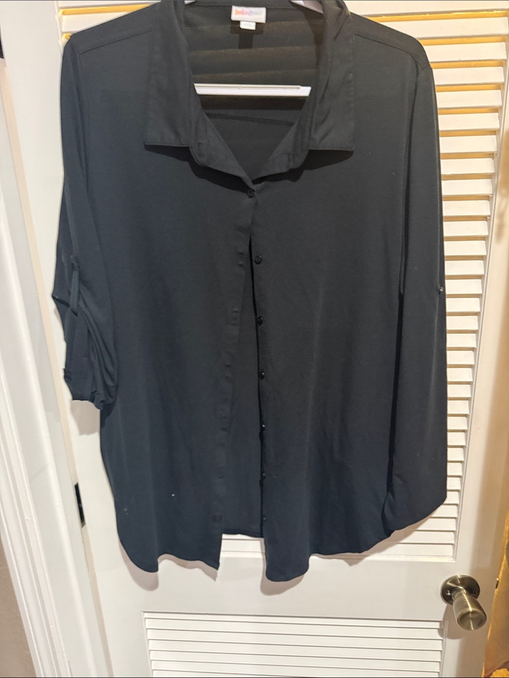 LuLaRoe Black Top with Rainbow Logo